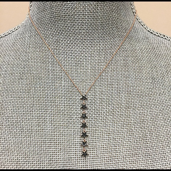 Rose Gold Strand of Jet Black Stars,Boutique-NWT - Picture 3 of 4